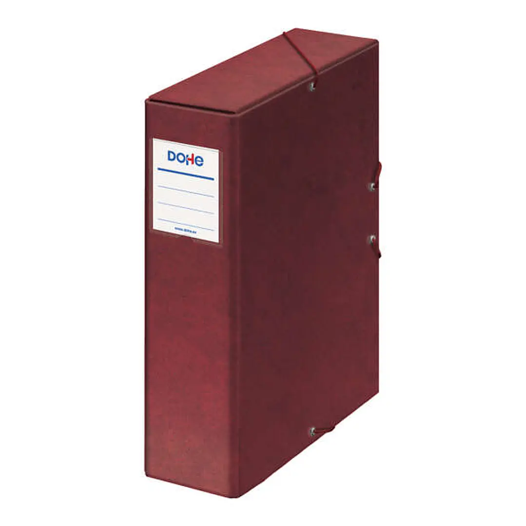 Dohe Caja para Proyectos Lomo 9cm - Carton Forrado con Papel Impreso y Plastificado - Cierre con Gomas - Color Rojo 1