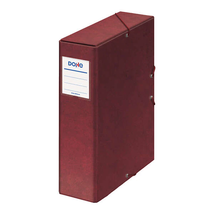 Dohe Caja para Proyectos Lomo 9cm - Carton Forrado con Papel Impreso y Plastificado - Cierre con Gomas - Color Rojo 1