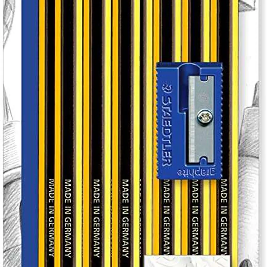 Staedtler Noris 120 Pack de 10 Lapices de Grafito Hexagonales 2HB + 1 Goma de Borrar Plastic 526 50 + 1 Sacapuntas 510 50 - Resistencia a la Rotura -  1