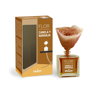 Prady Ambientador Flor Perfumada Canela y Naranja - Frasco de Cristal 90ml