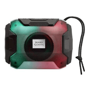 Mars Gaming MSBAX Altavoz 10W Bluetooth 5.0 - Iluminacion RGB - USB, Ranura MicroSD - Autonomia hasta 8h - Manos Libres - Cordon de Transporte