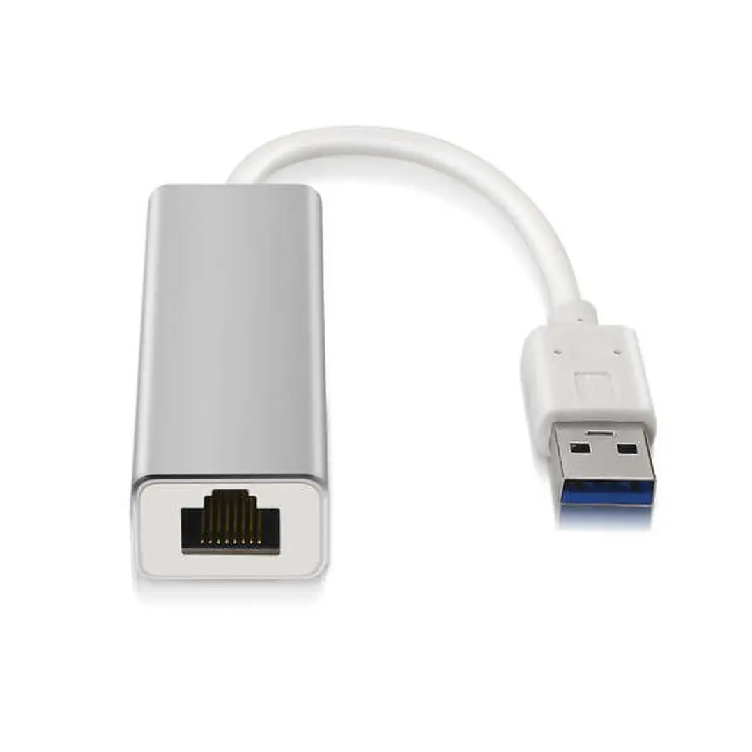 Aisens Conversor Adaptador de Red RJ45 a USB 3.0 Gigabit 10/100/1000 Mbps - Color Plata 1