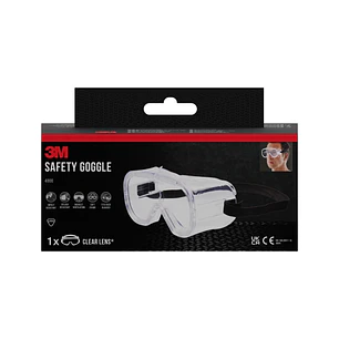 3M Classic Gafas de Seguridad - Ventilacion Indirecta - Lente Incolora - Uso Compatible con Gafas Graduadas - Goma Ajustable - Proteccion UV - Color T