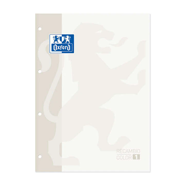 Oxford School Classic Cuaderno de Recambio A4 - Tapa Blanda - Encolado - 80 Hojas - Color Blanco 1