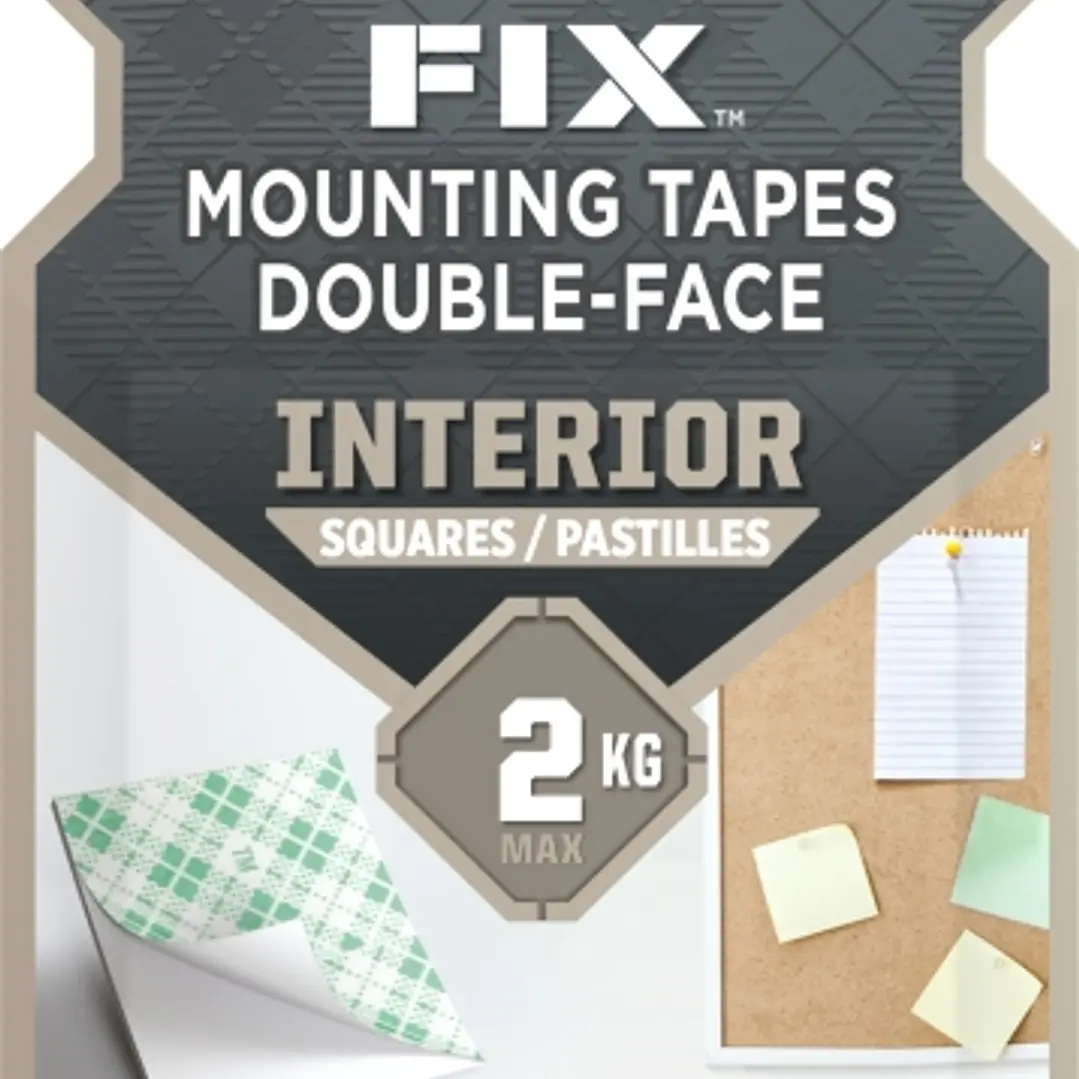 Scotch-Fix Pack de 16 Cuadrados Adhesivos de Doble Cara para Interior - 25 mm x 25mm - Color Blanco 1