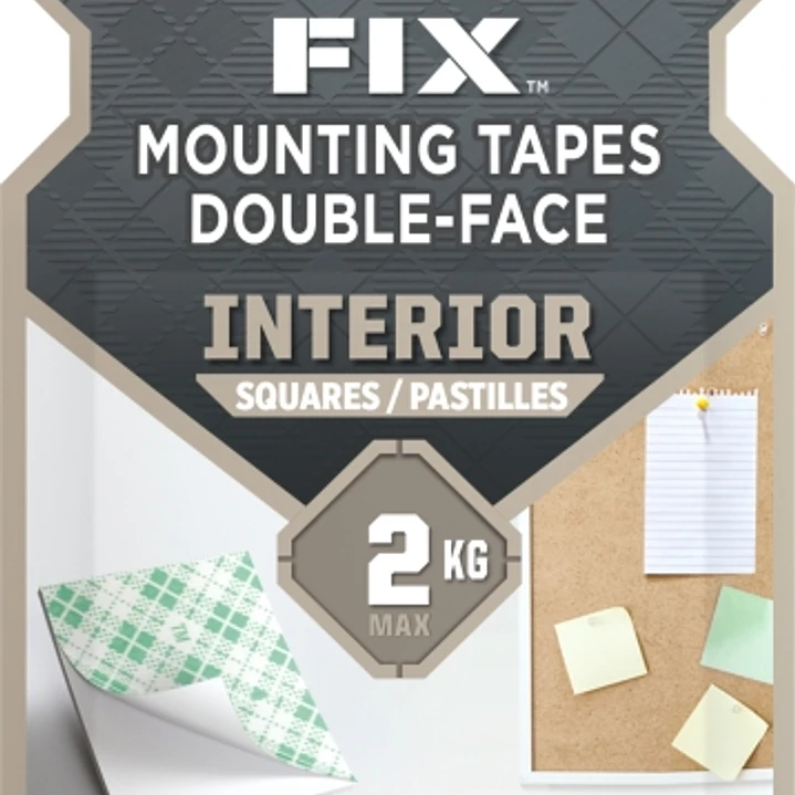 Scotch-Fix Pack de 16 Cuadrados Adhesivos de Doble Cara para Interior - 25 mm x 25mm - Color Blanco 1