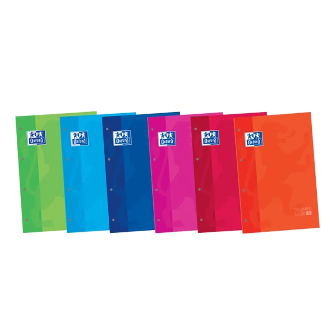 Oxford School Classic Cuaderno de Recambio - Tamaño A4 - Tapa Blanda - Encolado - Cuadricula 5x5 - 80 Hojas - Colores Surtidos 1