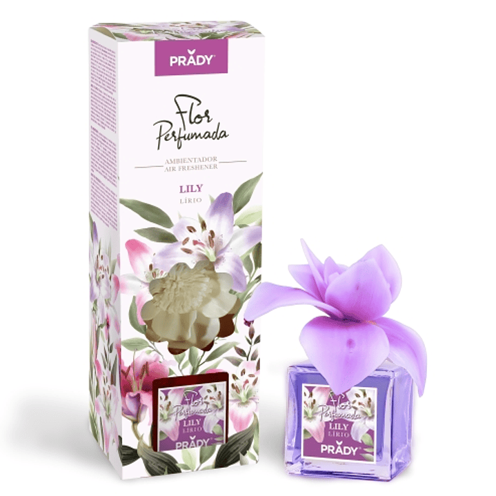 Prady Ambientador Flor Perfumada Lily - Frasco de Cristal 90ml 1