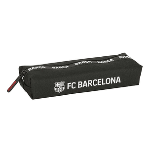 Safta F.C.Barcelona Portatodo - Cremallera - Goma Elastica - Compacto y Ligero - 0.53L - 220x70x40mm - Color Negro