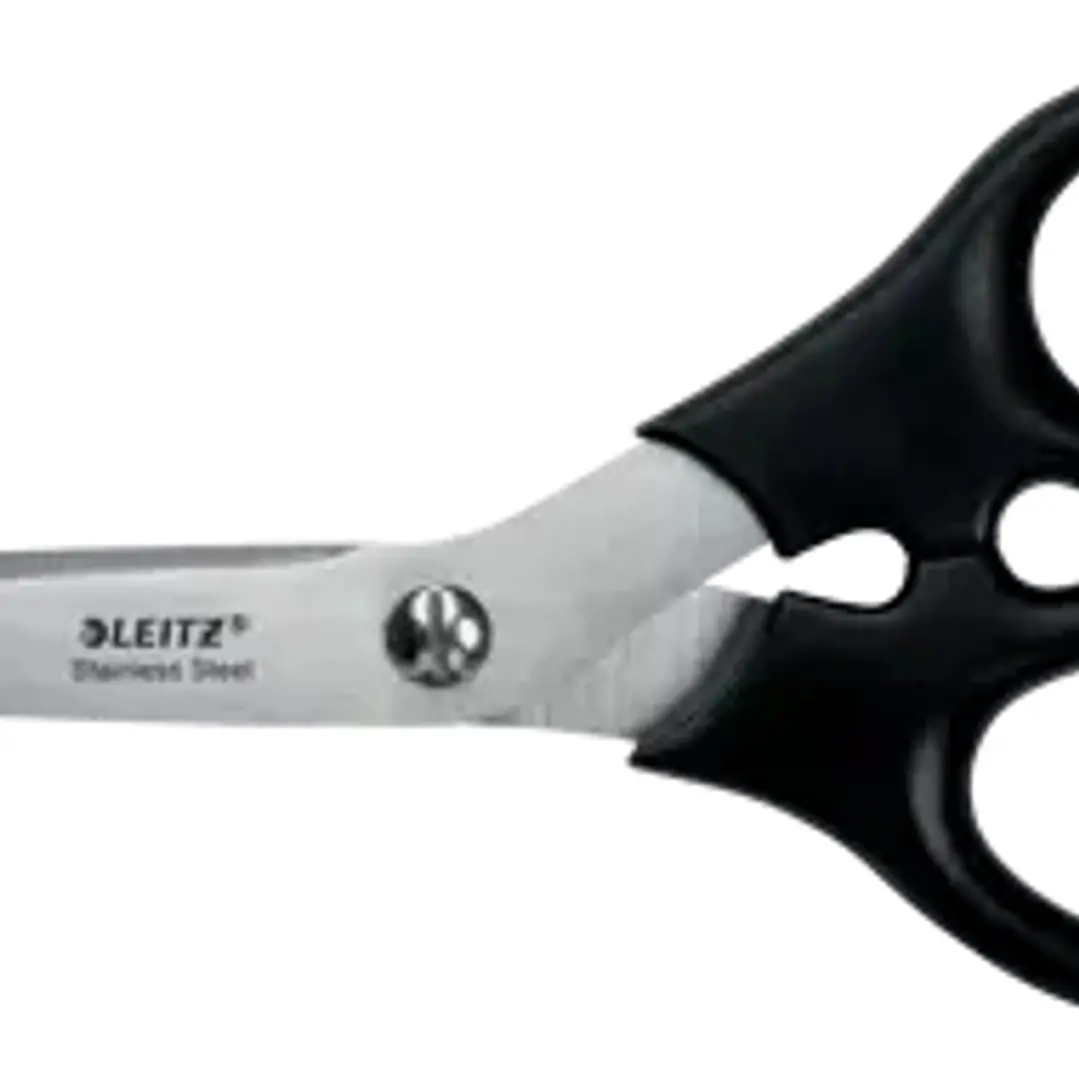 Leitz Tijeras de Acero Inoxidable 18.5cm - Agarre Ergonomico - Color Negro 1