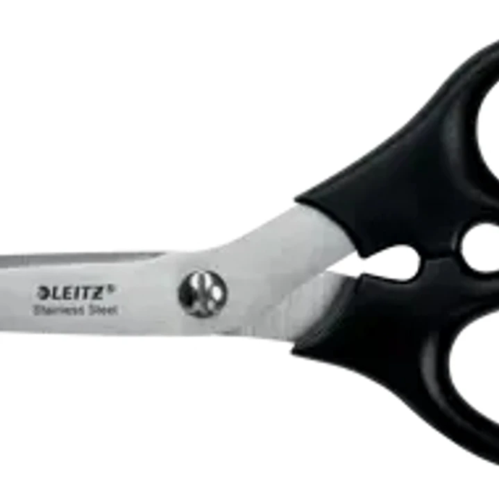 Leitz Tijeras de Acero Inoxidable 18.5cm - Agarre Ergonomico - Color Negro 1