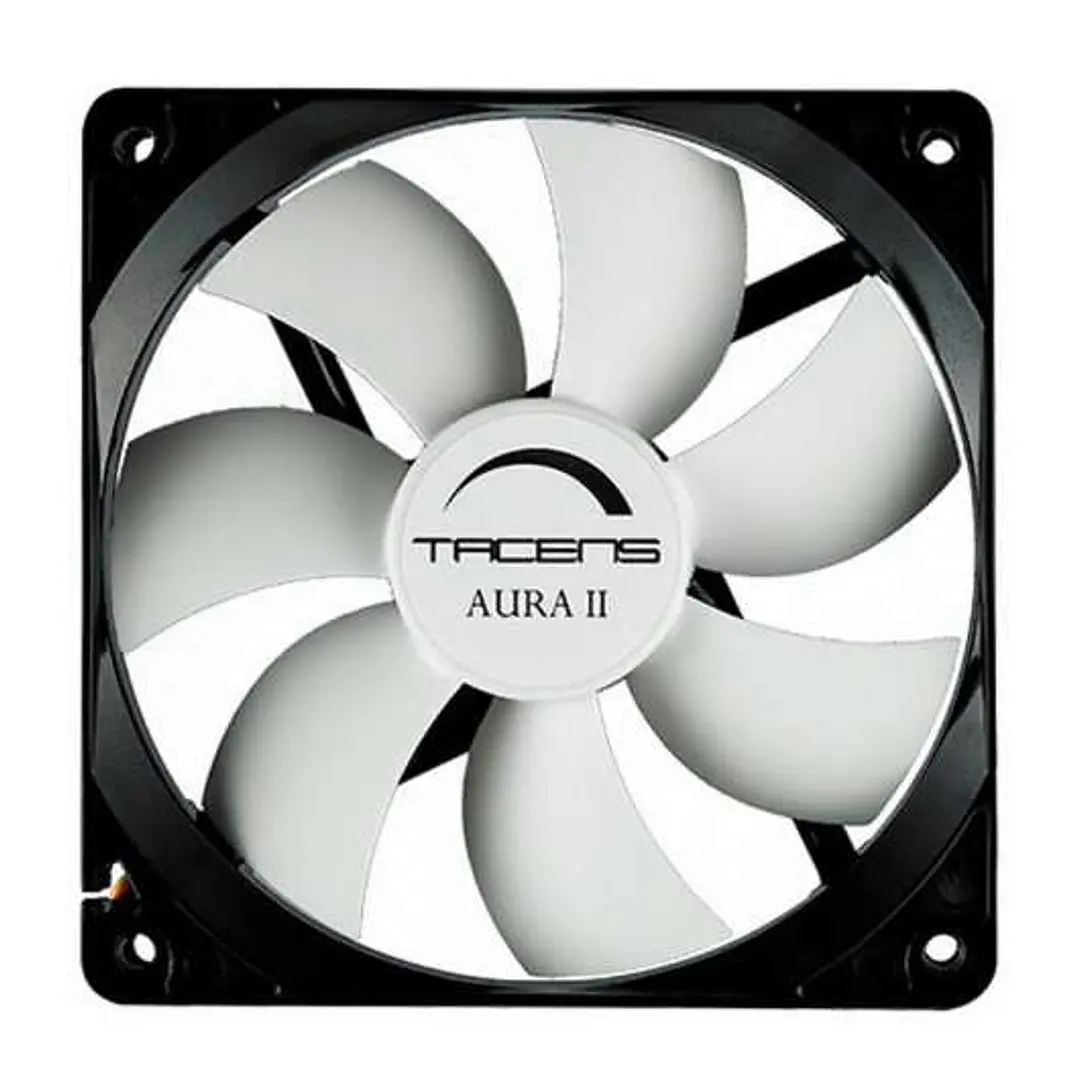 Tacens Aura II Ventilador 80mm - Carcasa Negra, Aspas Blancas - Velocidad Max. 1500rpm 1