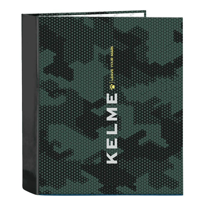 Safta Kelme Camo Carpeta con 4 Anillas 40mm - Tapas Duras Forradas - Formato Folio - 270x60x330mm - Color Verde Camuflaje 1