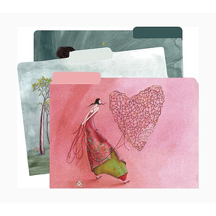 Pictura Gaëlle Boissonnard Carpeta con Pestañas - 30x24cm - Acabado en Barniz de Relieve UV - Laminado Mate Suave - Impresion a Todo Color - Papel Cer