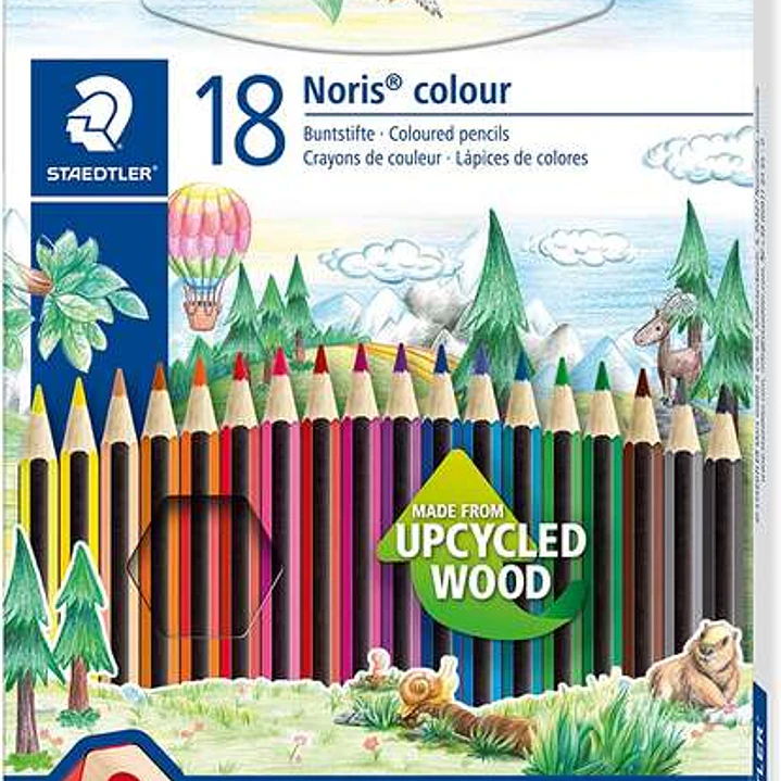 Staedtler Noris Colour 185 Pack de 18 Lapices Hexagonales de Colores - Resistencia a la Rotura - Colores Surtidos 1