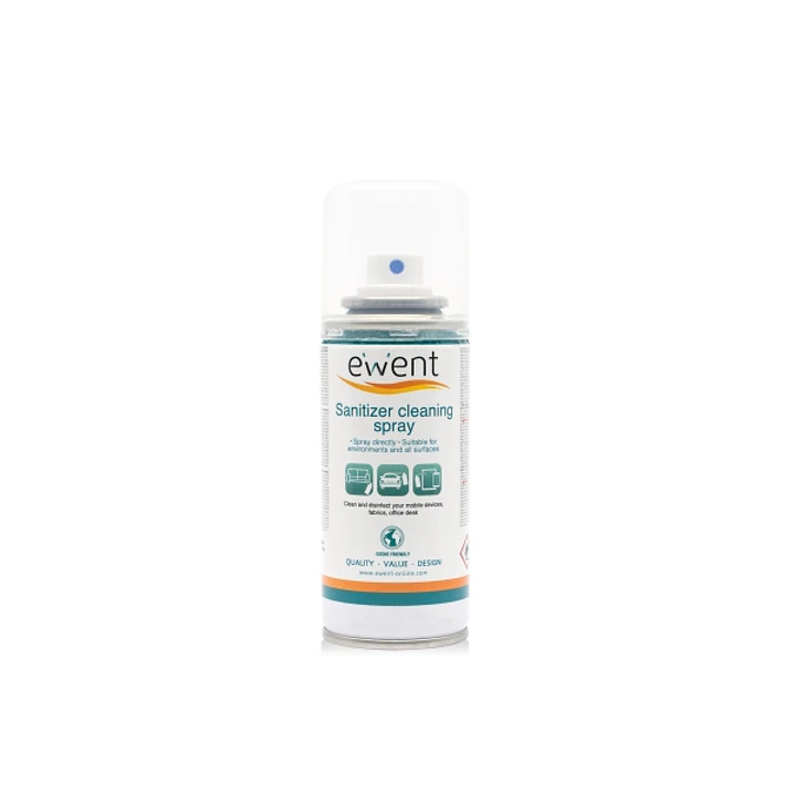 Ewent Spray Desinfectante para Superficies - 100ml - Formula con Detergente - Antiolores - Color Transparente 1