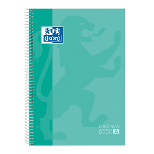 Oxford School Classic A5+ Europeanbook - Tapa Extradura Resistente - 50% mas Hojas Gratis - Cuadricula 5x5 - 120 Hojas - Color Ice Mint