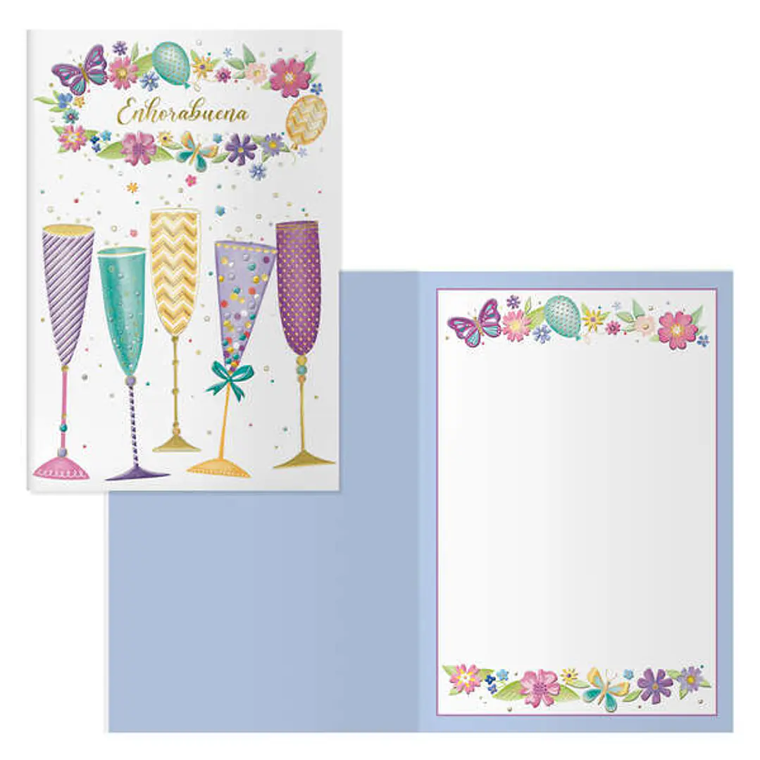 Dohe Pack de 6 Tarjetas de Felicitacion - 11.5x17cm - Impresion a Todo Color - Estampaciones con Pelicula de Color - Estampacion en Seco - Papel Offse 1
