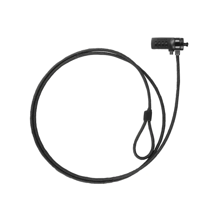 Tooq Cable de Seguridad Universal con Combinacion para Portatiles - Bloqueo de 4 Digitos - Acero 4.5mm - Longitud 1.50m 1