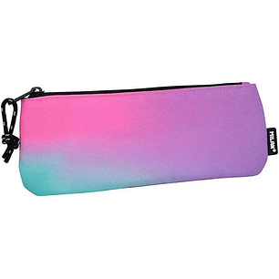 Milan Sunset Estuche Pequeño Plano Rectangular - Tejido Resistente a las Roturas y Rasgaduras - Medidas 23x9x1.3cm - Color Rosa