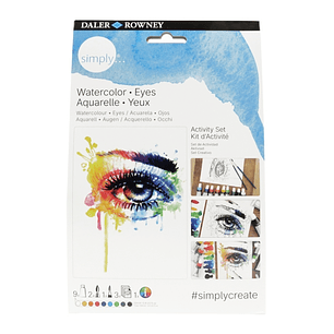 Daler Rowney Simply Activity Pack de 16 Piezas - Acuarela - Tematica Ojos - Colores Surtidos
