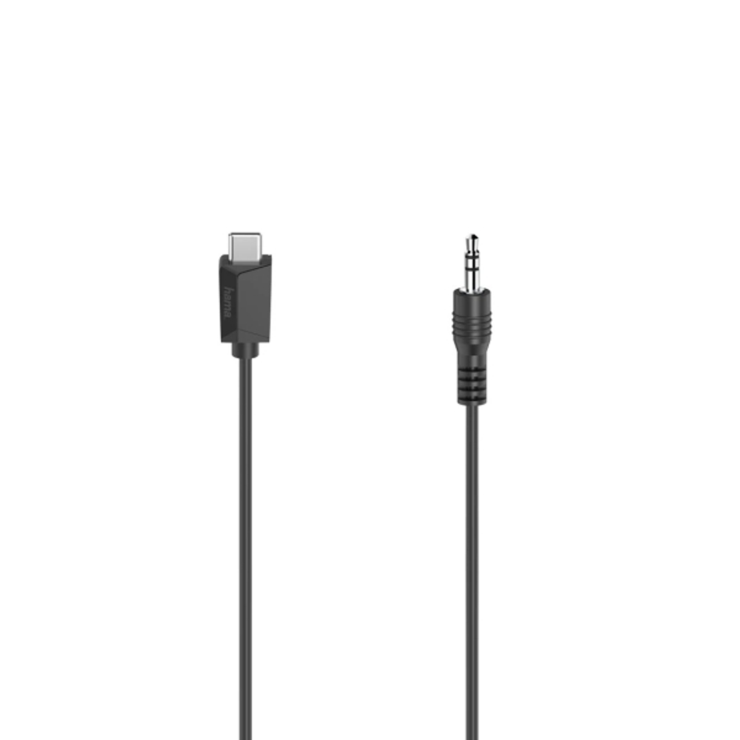 Hama Essential Cable Adaptador de Audio - 0.75m - USB-C Macho - Jack Macho de 3.5mm - Estereo - Color Negro 1