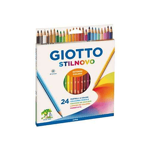 Giotto Stilnovo Pack de 24 Lapices Hexagonales de Colores - Mina 3.3mm - Madera - Colores Surtidos