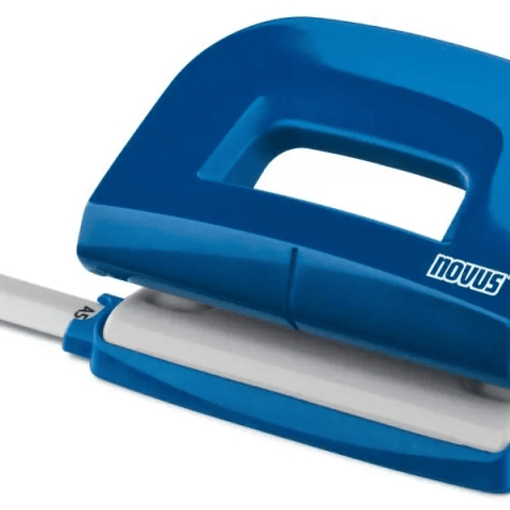 Novus E210 Perforadora Pequeña de Papel - Hasta 10 Hojas - Guia de Posicionamiento - Punzones 5.5mm - Color Azul 1