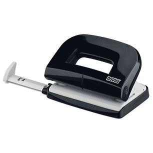 Novus E210 Perforadora Pequeña de Papel - Hasta 10 Hojas - Guia de Posicionamiento - Punzones 5.5mm - Color Negro