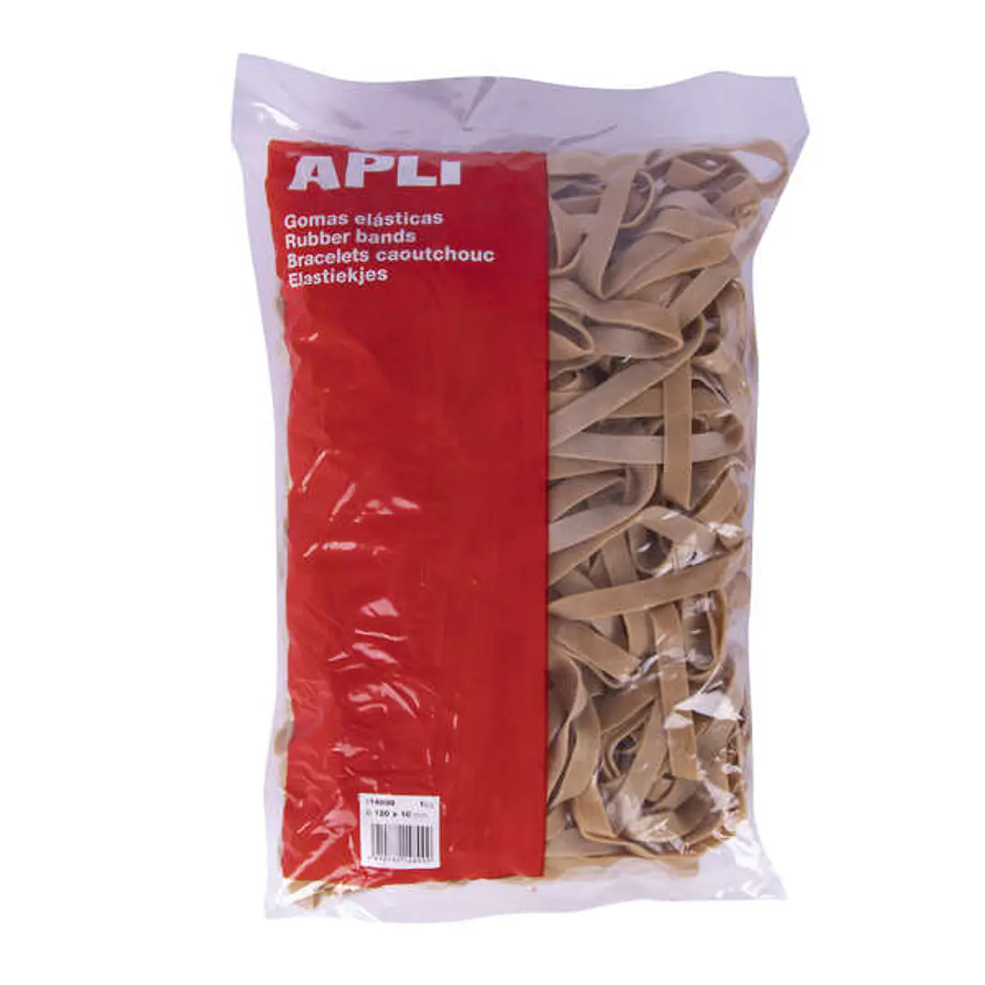Apli Gomas Elasticas de Caucho Natural - Ø 120 x 10mm - Gran Elasticidad y Resistencia - Contenido 1kg 1