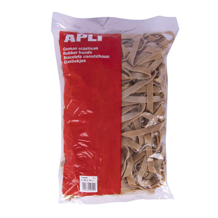 Apli Gomas Elasticas de Caucho Natural - Ø 120 x 10mm - Gran Elasticidad y Resistencia - Contenido 1kg 1