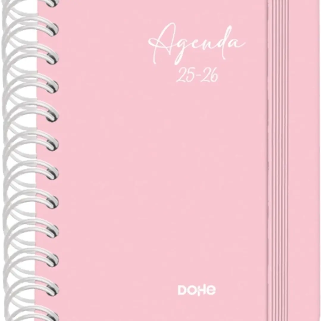 Dohe Serenity Agenda Escolar 25/26 Espiral Wireo A6 - Dia Pagina - Papel 80g/m2 - 4 Hojas de Pegatinas - Cubierta de Carton Plastificado - Cierre con 1