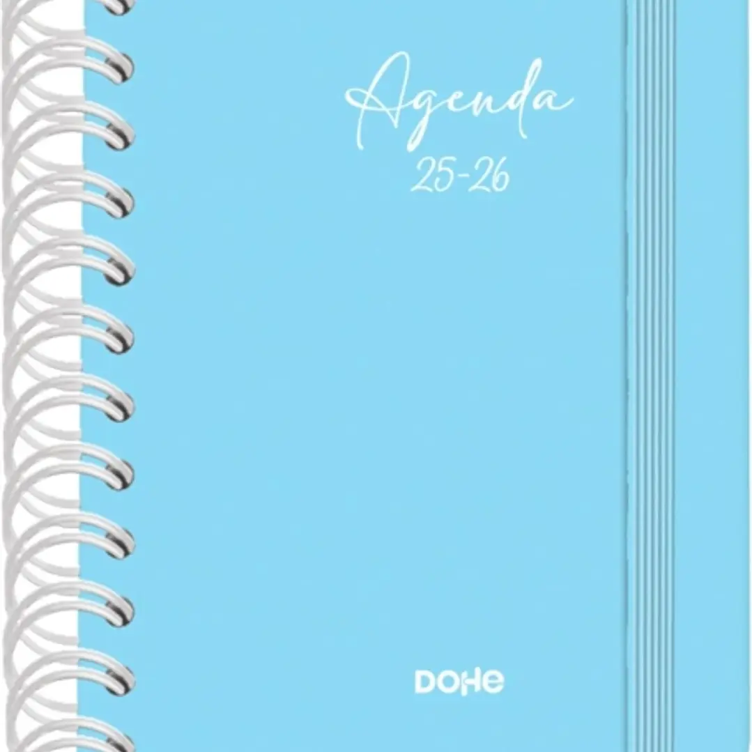 Dohe Serenity Agenda Escolar 25/26 Espiral Wireo A6 - Dia Pagina - Papel 80g/m2 - 4 Hojas de Pegatinas - Cubierta de Carton Plastificado - Cierre con 1