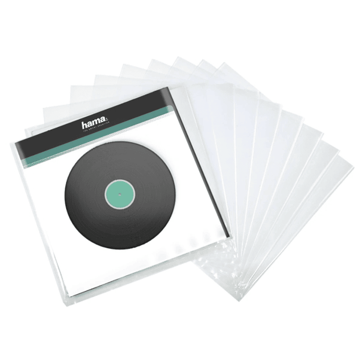 Hama Pack de 10 Fundas para Discos de Vinilo - Polipropileno - 32.7x32.5x0.07cm - Color Transparente 1