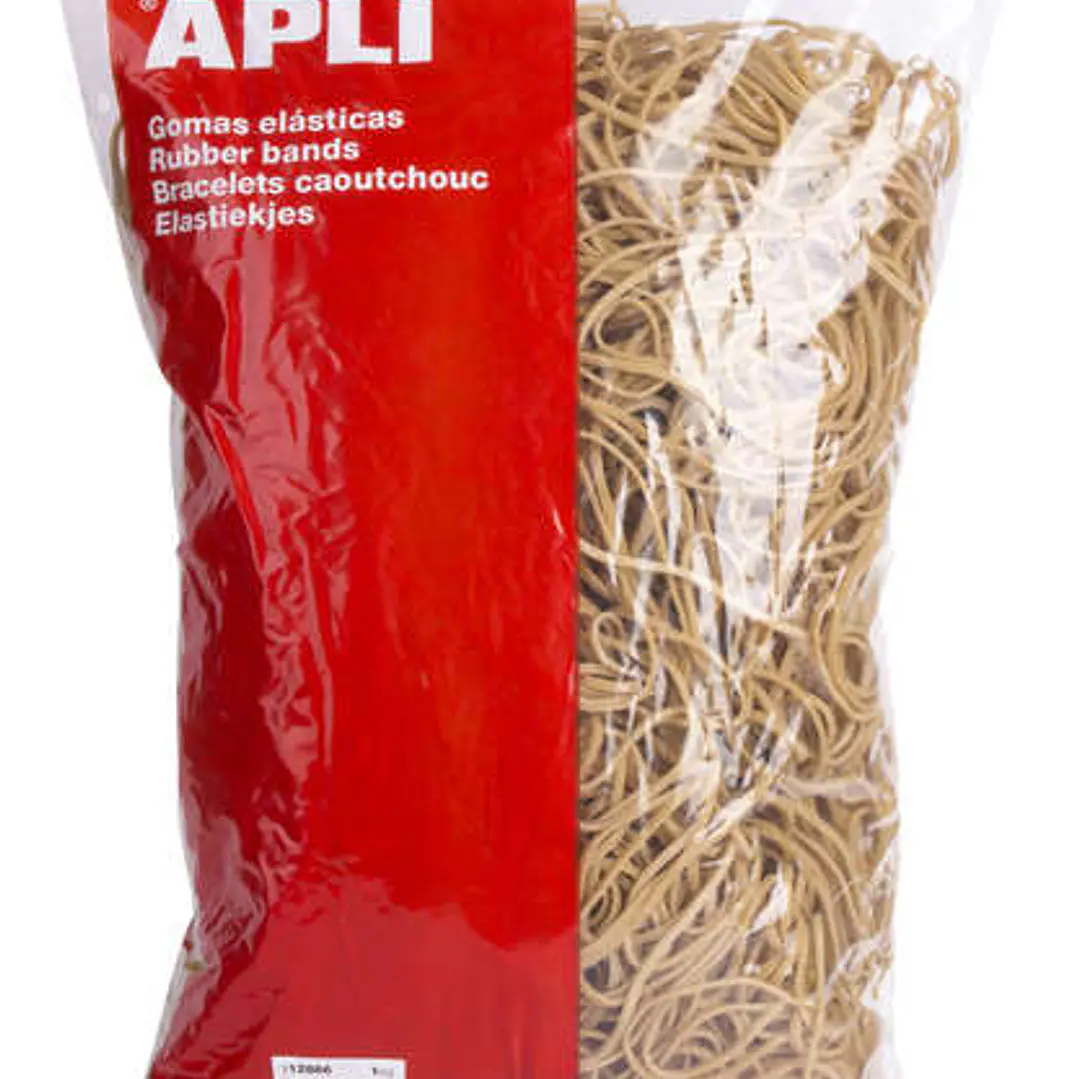 Apli Gomas Elasticas Ø 120 x 2mm - 1kg de Contenido - Gran Elasticidad y Resistencia - 70% de Caucho Natural 1