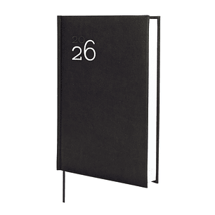Finocam Dynamic Milano Agenda Profesional - Anual 2026 - Tapa Dura Acolchada - Formato Y10 - 143x29x210mm - 1 Dia por Pagina - Color Negro