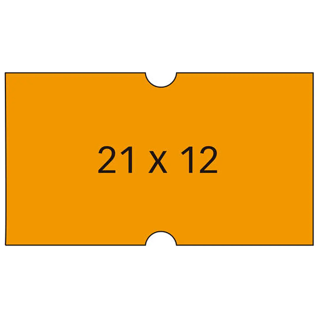 Apli Pack de 6 Rollos Etiquetas Naranjas 21x12mm para Maquinas de Precios de 1 Linea - 1000 Etiquetas/Rollo - Adhesivo Removible y Cantos Rectos - Alt 1