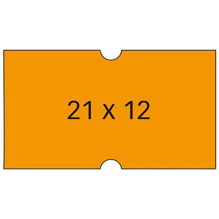 Apli Pack de 6 Rollos Etiquetas Naranjas 21x12mm para Maquinas de Precios de 1 Linea - 1000 Etiquetas/Rollo - Adhesivo Removible y Cantos Rectos - Alt 1