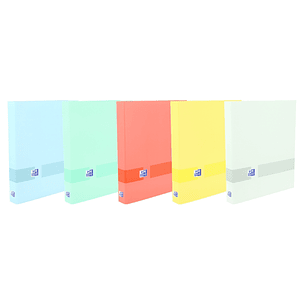 Oxford & You A4+ Carpeta de 4 Anillas D 25mm - Tamaño A4+ - Capacidad para 250 Hojas - Tapa Extradura - Lomo de 40mm - Colores Pastel Surtidos