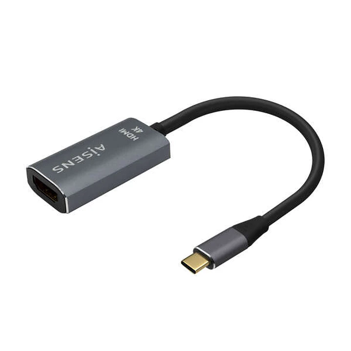 Aisens Conversor Aluminio USB-C a HDMI 4K@60Hz - USB-C/M-HDMI/H - 15cm - Color Gris 1