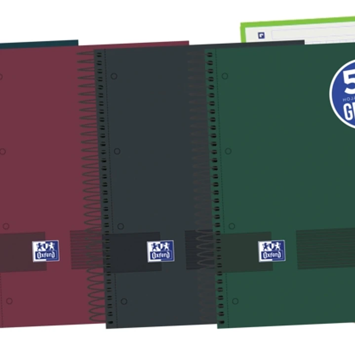 Oxford & You Cuaderno A5+ Tapa Extradura Europeanbook - 120 Hojas - Cuadricula 5x5 - Colores Surtidos 1