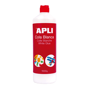 Apli Bote de Cola Blanca con Aplicador 1kg - Secado Rapido - Resistente al Agua - Libre de Solventes - No Toxica