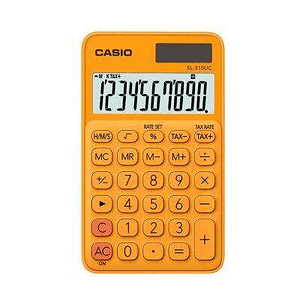 Casio SL-310UC Calculadora de Bolsillo - Calculo de Impuestos - Pantalla LCD de 10 Digitos - Solar y Pilas - Color Naranja