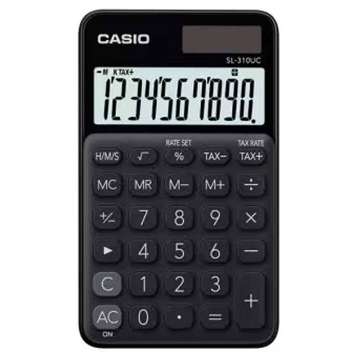 Casio SL-310UC Calculadora de Bolsillo - Calculo de Impuestos - Pantalla LCD de 10 Digitos - Solar y Pilas - Color Negro 1