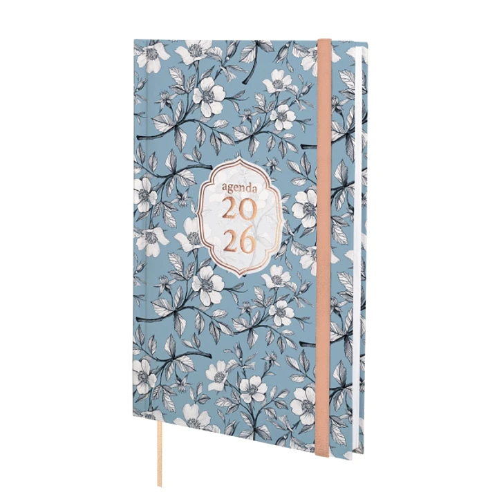 Finocam Dynamic Berlin Agenda - Anual 2026 - Cierre de Goma - Formato Y10 - 145x17x210mm - Semana Vista en Vertical - Tematica de Flores 1