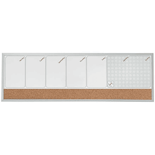 Nobo Planificador Semanal de Pizarra Magnetica Pequeña 585x190mm - Tira de Corcho - Almohadillas Adhesivas e Imanes para Montaje - Incluye Rotulador