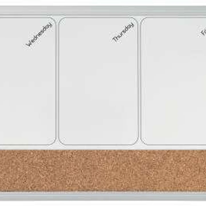 Nobo Planificador Semanal de Pizarra Magnetica Pequeña 585x190mm - Tira de Corcho - Almohadillas Adhesivas e Imanes para Montaje - Incluye Rotulador 1