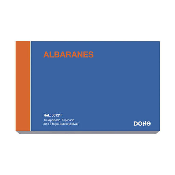 Dohe Talonario de Albaranes Cuarto Apaisado Triplicado 50 Hojas x 3 - Preimpresos a 2 Tintas en Papel Autocopiativo 1
