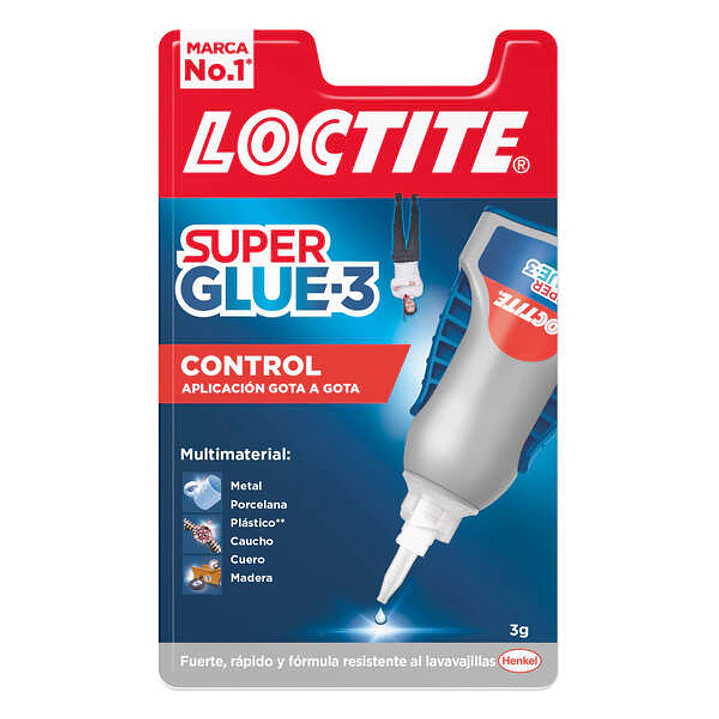 Loctite Superglue-3 Control 3gr - Adhesivo Extrafuerte - Resistente al Agua - Transparente y Duradero 1