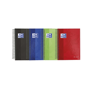 Oxford School Agenda Escolar 25/26 Espiral Dia Pagina - Tamaño 8º - Tapa Extradura Peliculado Brillante - Esquinas Microperforadas - Espacio para Nota